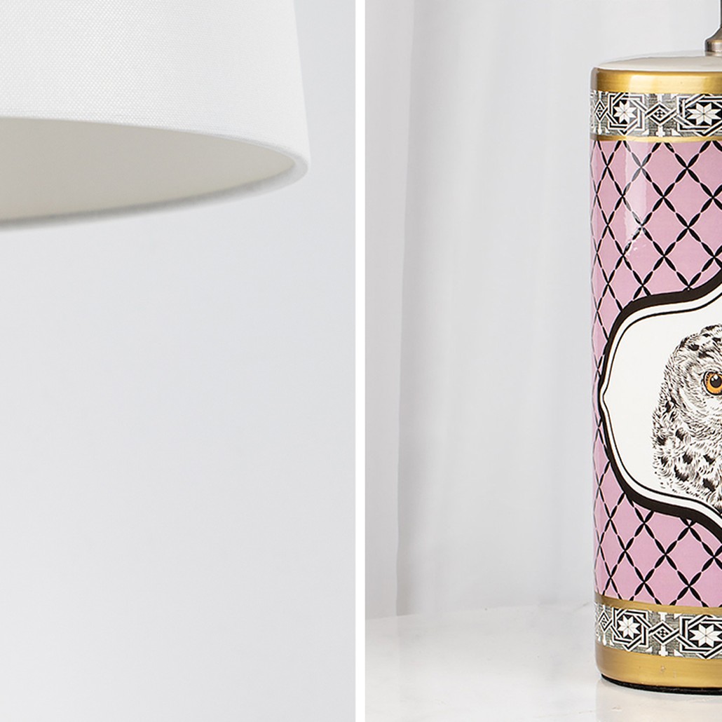 Настольная лампа Owl Collection Pink Lampshade
