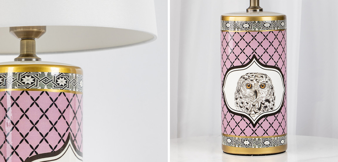 Настольная лампа Owl Collection Pink Lampshade