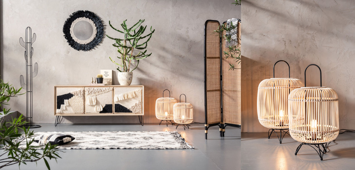 Настольная лампа Rattan Cage