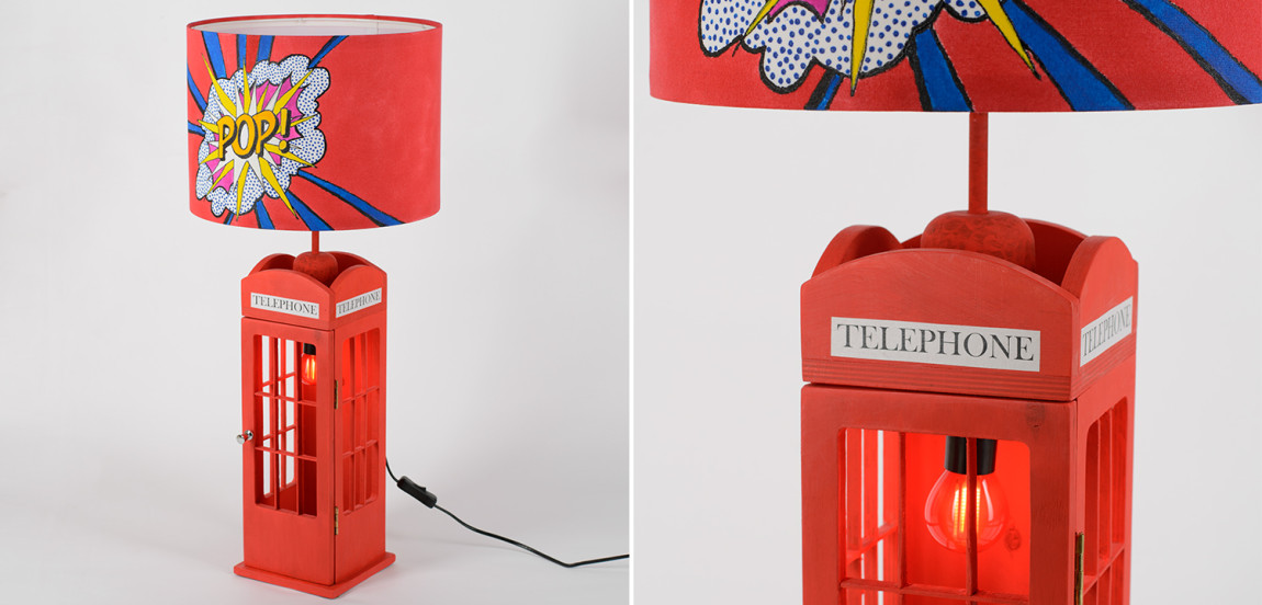 Настольная лампа Red Phone Booth Pop Lamp