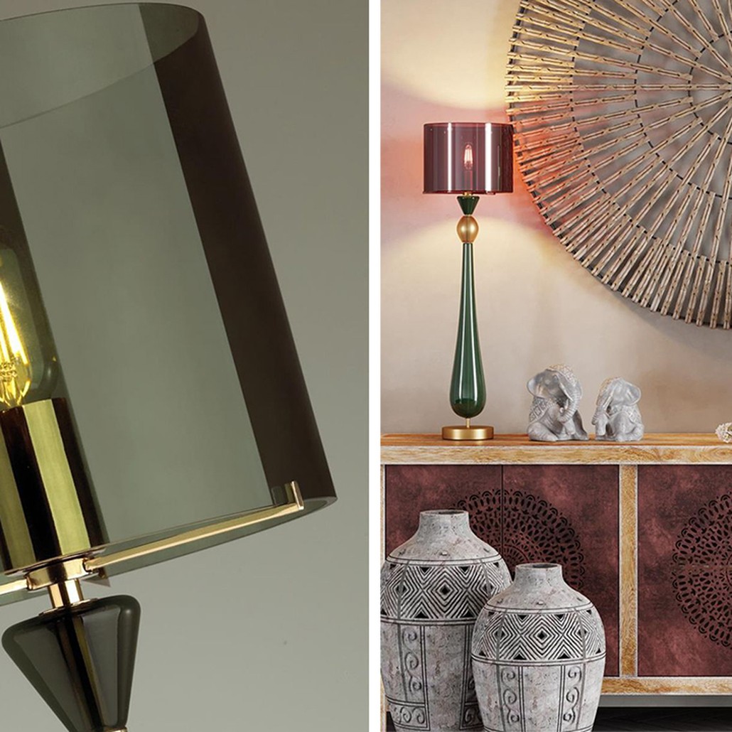 Настольная лампа Roser Green Burgundy Table Lamp