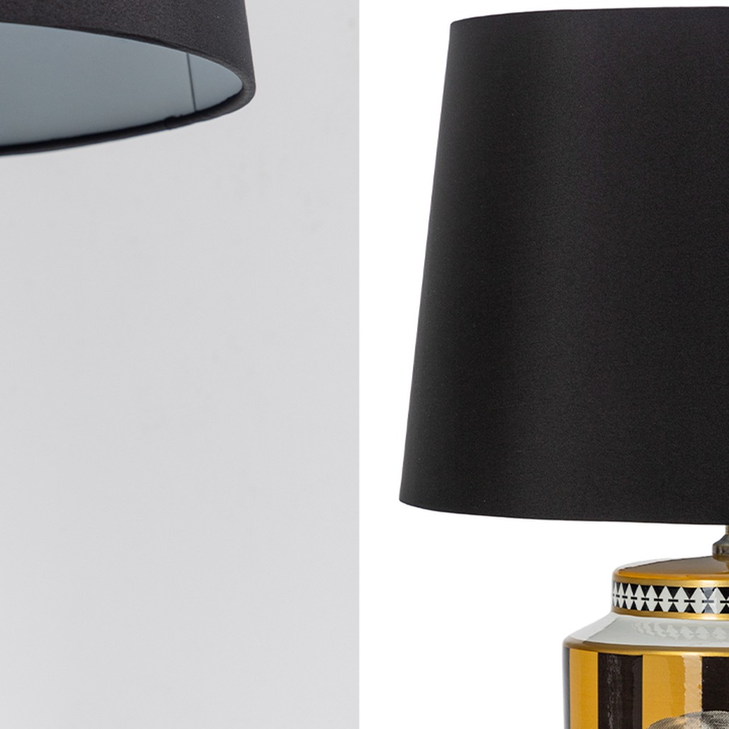 Настольная лампа Venus Yellow Black Lampshade