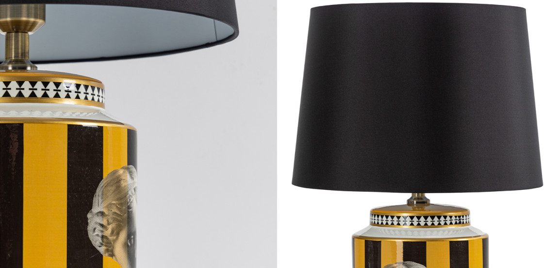 Настольная лампа Venus Yellow Black Lampshade