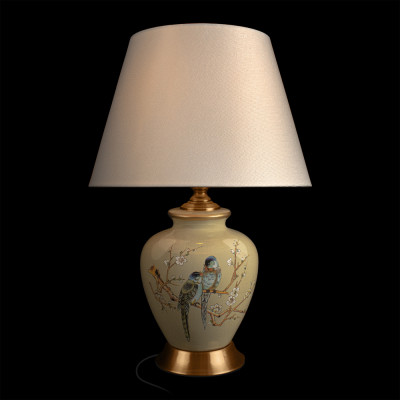 Настольная лампа бежевая с изображением птиц Slip Away