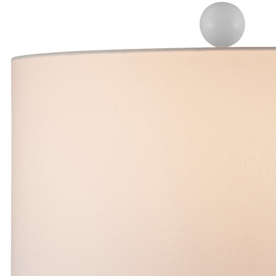 Настольная лампа белая с тканевым абажуром в форме цилиндра Morphing