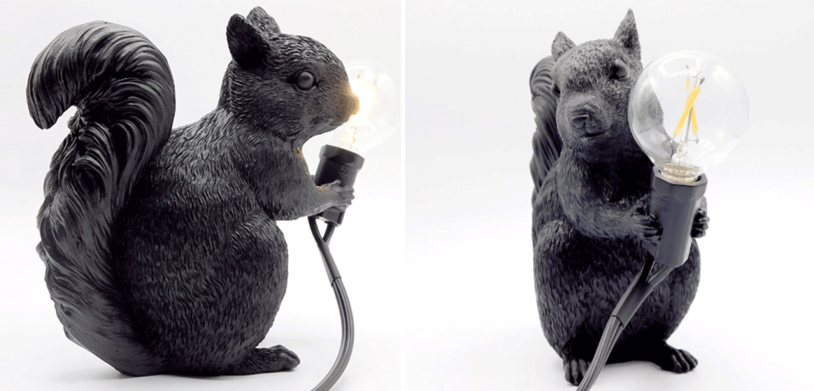 Настольная лампа белка Black Squirrel Lamp