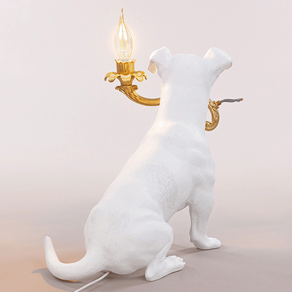 Настольная лампа в виде щенка Puppy White Table Lamp