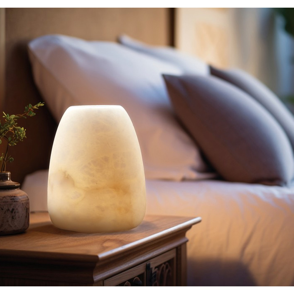 Настольная лампа в форме трапеции из натурального камня Soft Glow of Stone