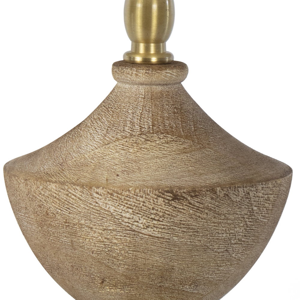 Настольная лампа деревянная с белым абажуром Wooden Table Lamp