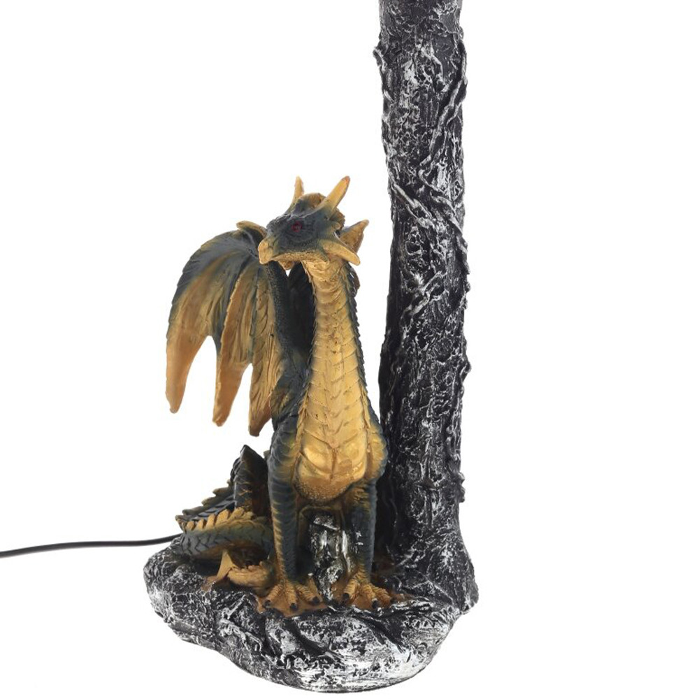 Настольная лампа Дракон Dragon Black Gold Table Lamp Синий Абажур