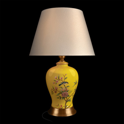 Настольная лампа желтая с изображением птиц Slip Away
