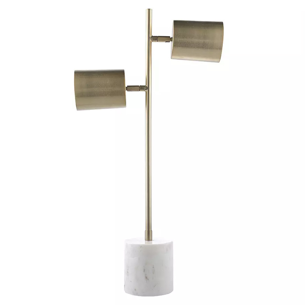 Настольная лампа золотистая на белом мраморном основании Streams of Light