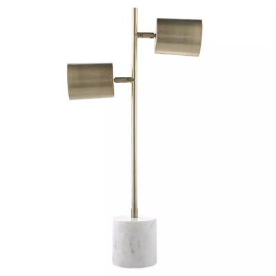 Настольная лампа золотистая на белом мраморном основании Streams of Light