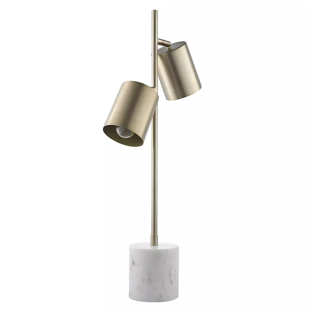 Настольная лампа золотистая на белом мраморном основании Streams of Light