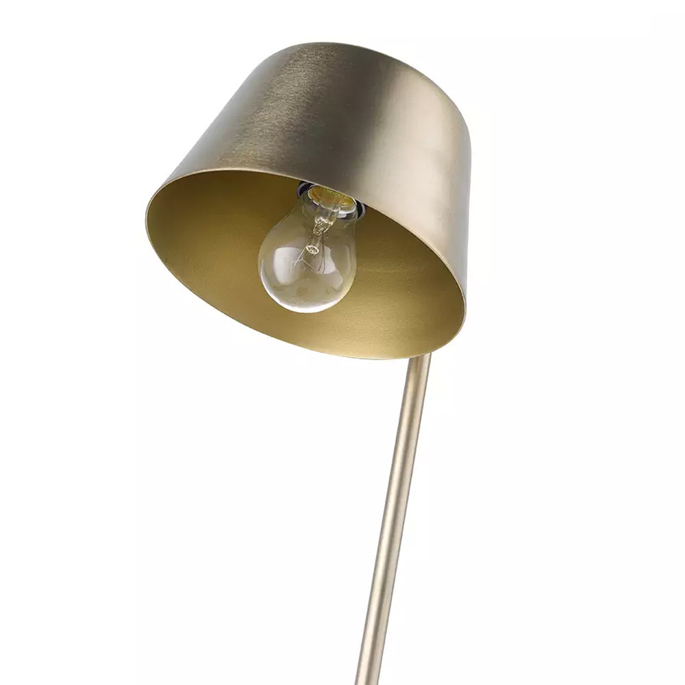 Настольная лампа золотистая на изогнутом основании Golden Lamp on Curved Base