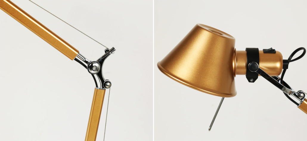 Настольная лампа золотого цвета Artemide