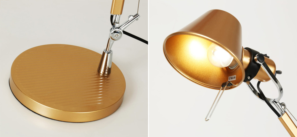 Настольная лампа золотого цвета Artemide