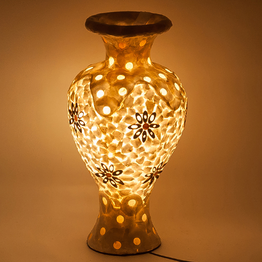 Настольная лампа из перламутра в виде вазы Indonesian Vase