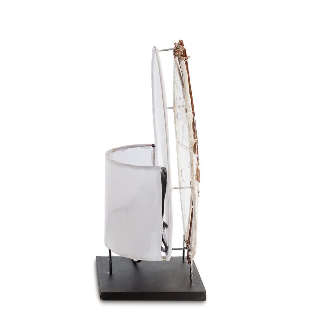 Настольная лампа из перламутра и дерева на подставке Indonesian Shell