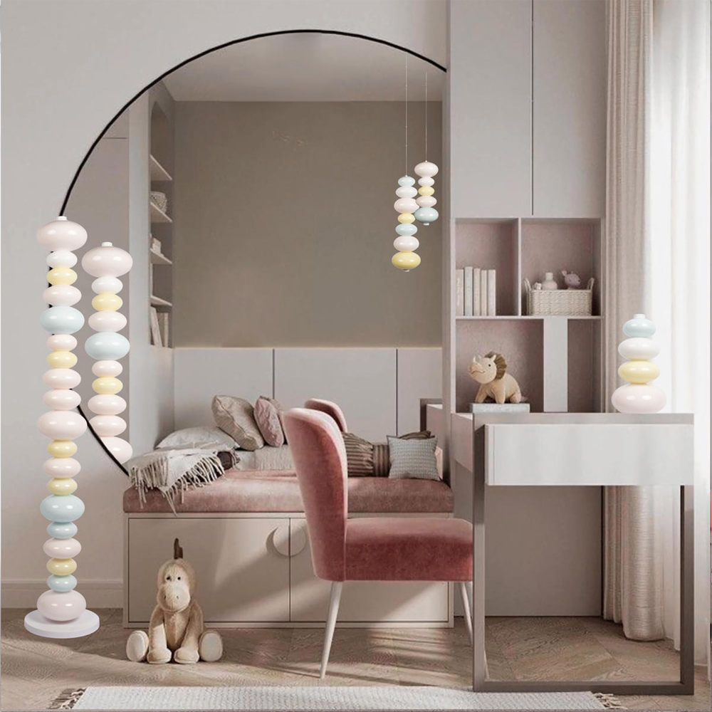 Настольная лампа из стеклянных сфер в пастельных тонах Высота 48 см Pastel Lunaria