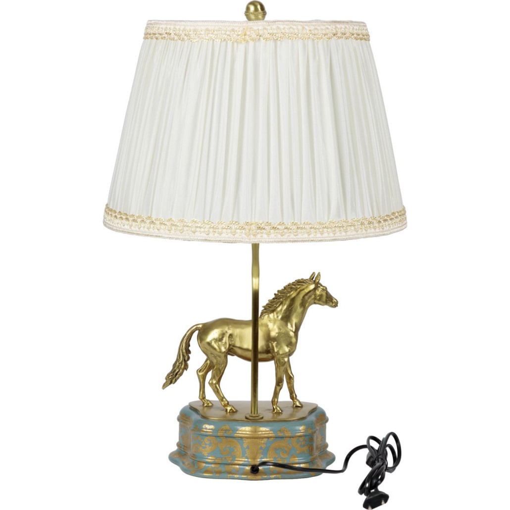 Настольная лампа из фарфора Лошадь Klark