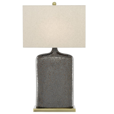 Настольная лампа керамическая с тканевым прямоугольным абажуром Flask