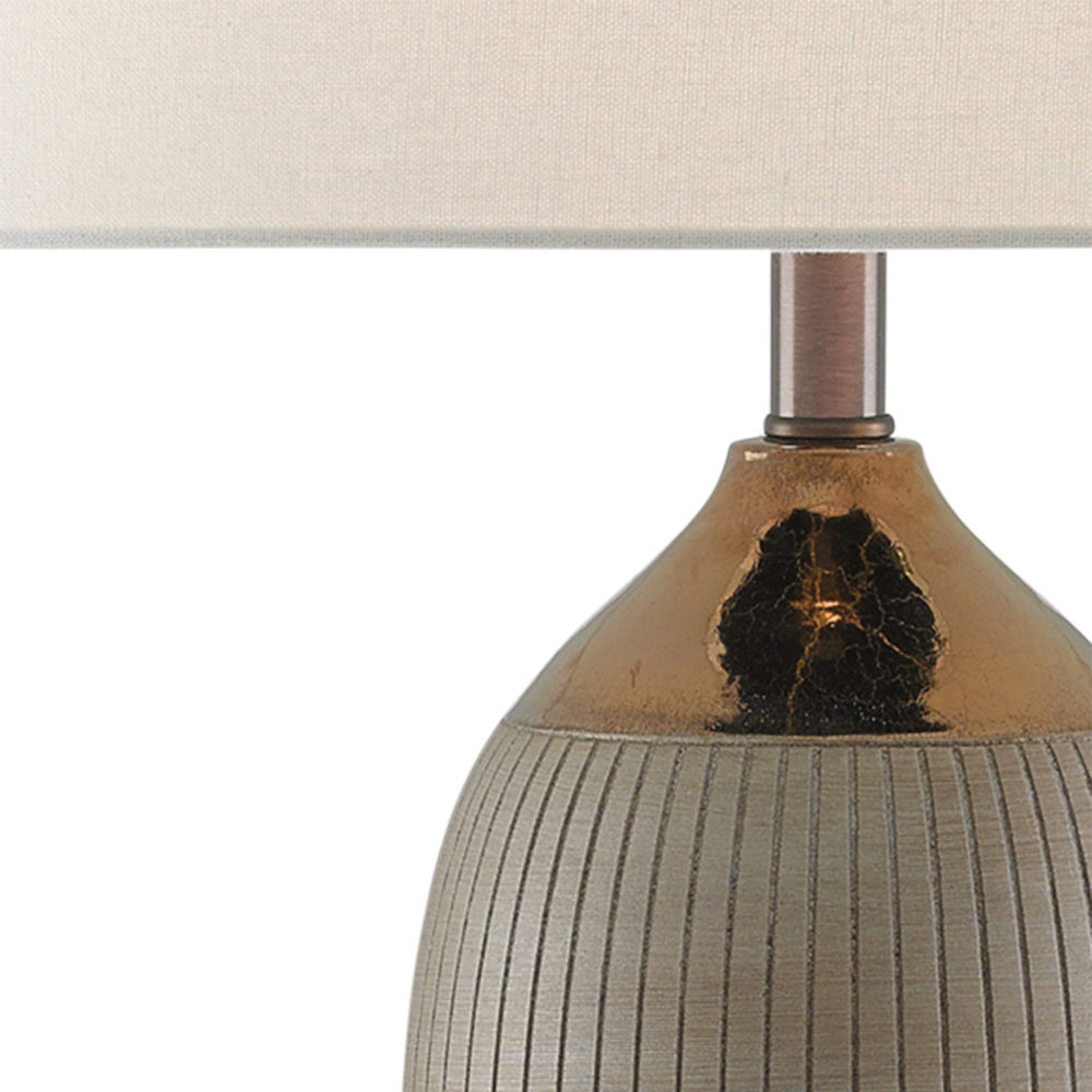 Настольная лампа керамическая с тканевым цилиндрическим абажуром Bullet