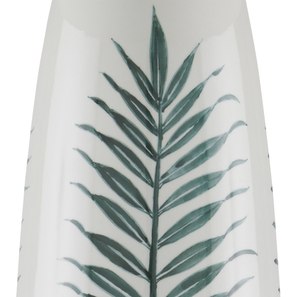 Настольная лампа овальная с тропическим принтом Stylized Aalm Leaves Motif