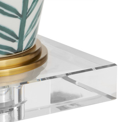 Настольная лампа овальная с тропическим принтом Stylized Aalm Leaves Motif