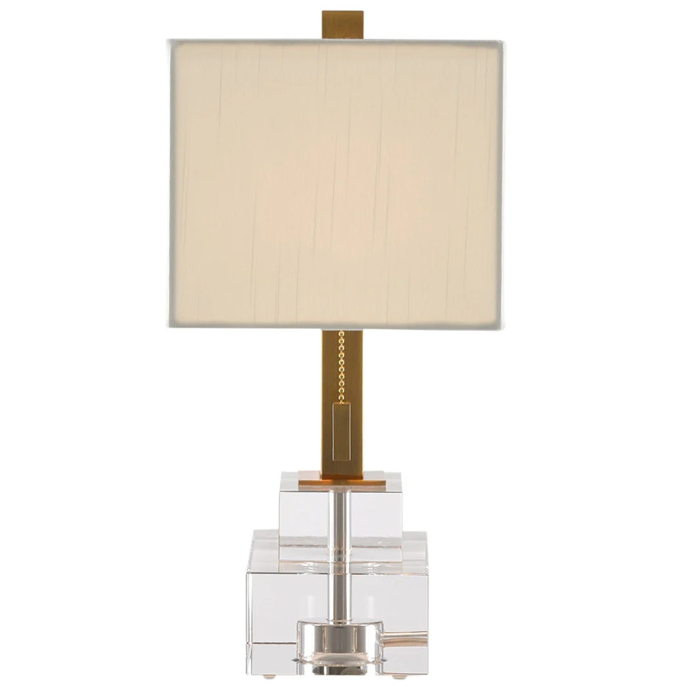 Настольная лампа прямоугольная на прозрачном основании Charm and Luxury