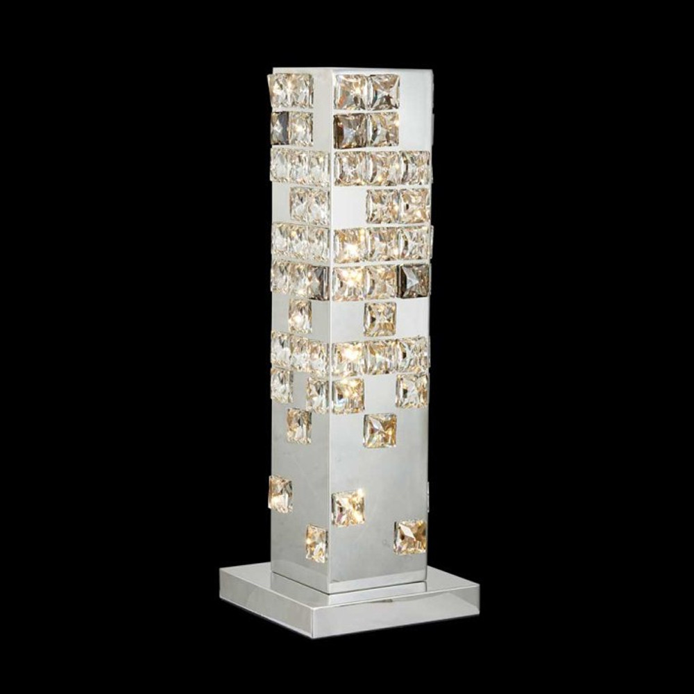 Настольная лампа прямоугольная с мозаичным хрустальным оформлением Sparks of Crystal