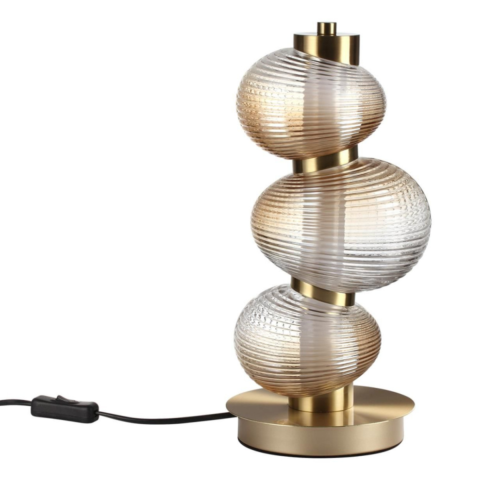 Настольная лампа с 3-мя рифлеными стеклянными шарами Marcelh Light