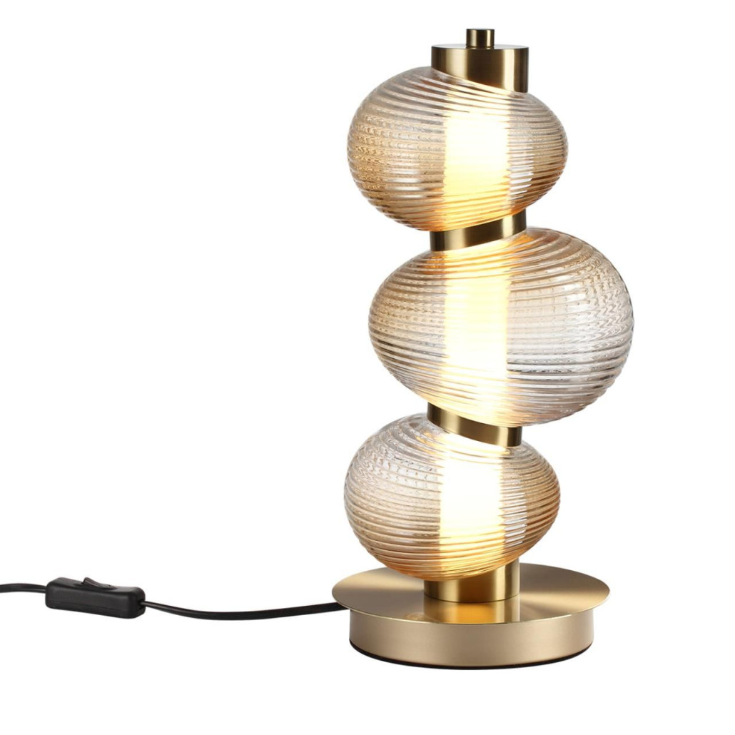 Настольная лампа с 3-мя рифлеными стеклянными шарами Marcelh Light