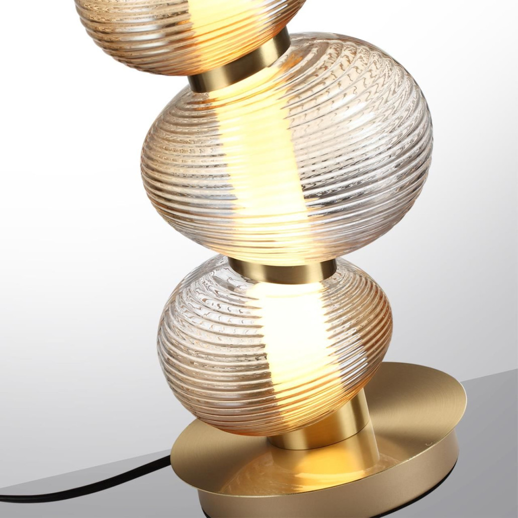Настольная лампа с 3-мя рифлеными стеклянными шарами Marcelh Light
