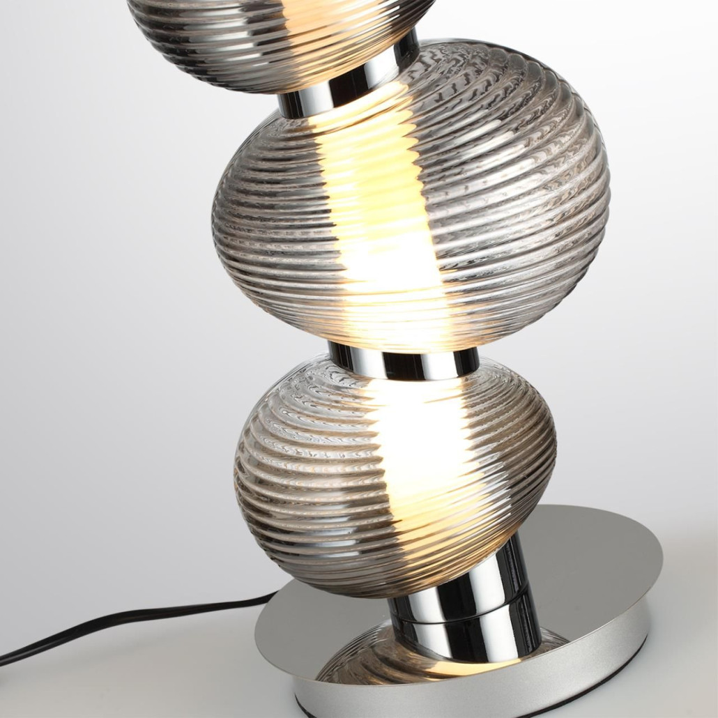 Настольная лампа с 3-мя рифлеными стеклянными шарами Marcelh Light