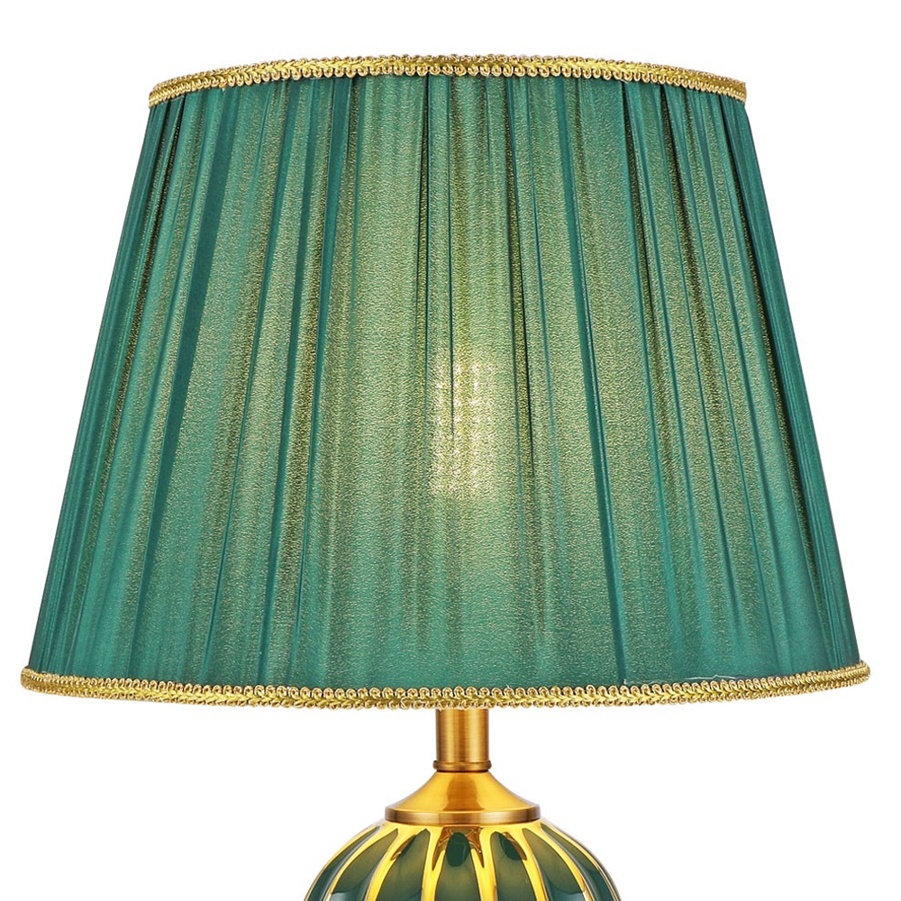 Настольная лампа с абажуром Celestina Green  Gold Lampshade Table Lamp