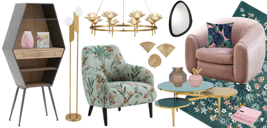 Товары недели: гостиная с цветочными паттернами