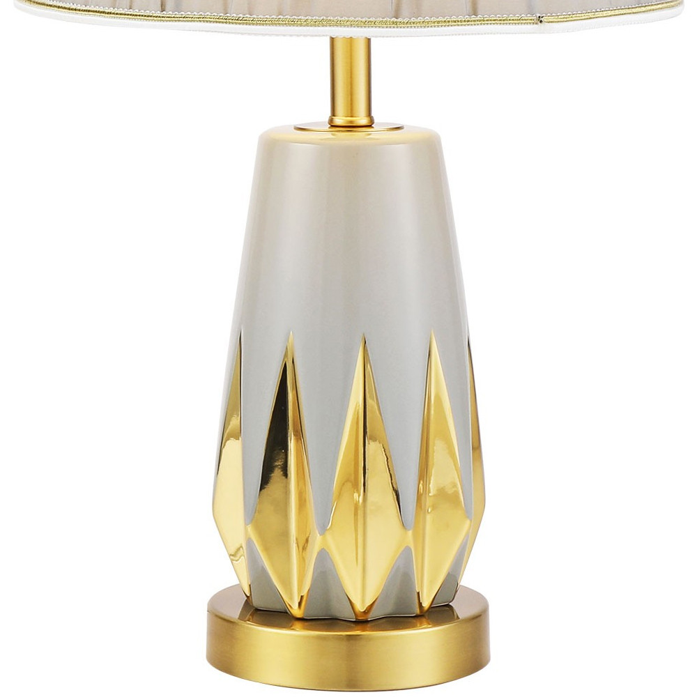 Настольная лампа с абажуром Femia Grey Gold Table Lamp