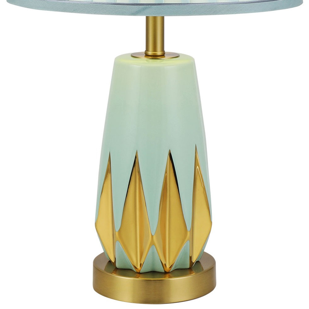 Настольная лампа с абажуром Femia Turquoise Gold Table Lamp