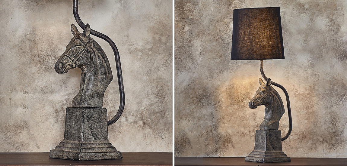 Настольная лампа с абажуром Lampshade Horse Sculpture