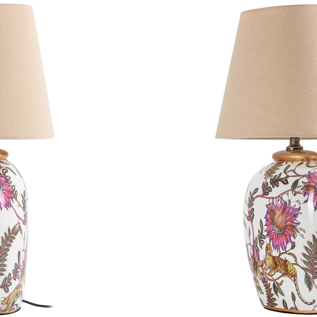Настольная лампа с абажуром Leopard Flowers Lampshade