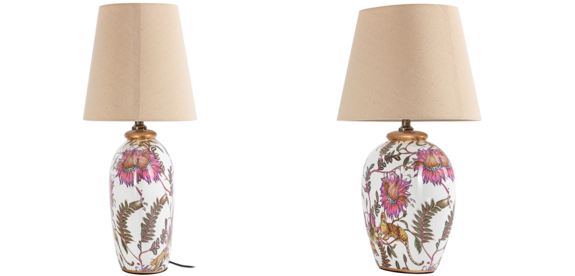 Настольная лампа с абажуром Leopard Flowers Lampshade