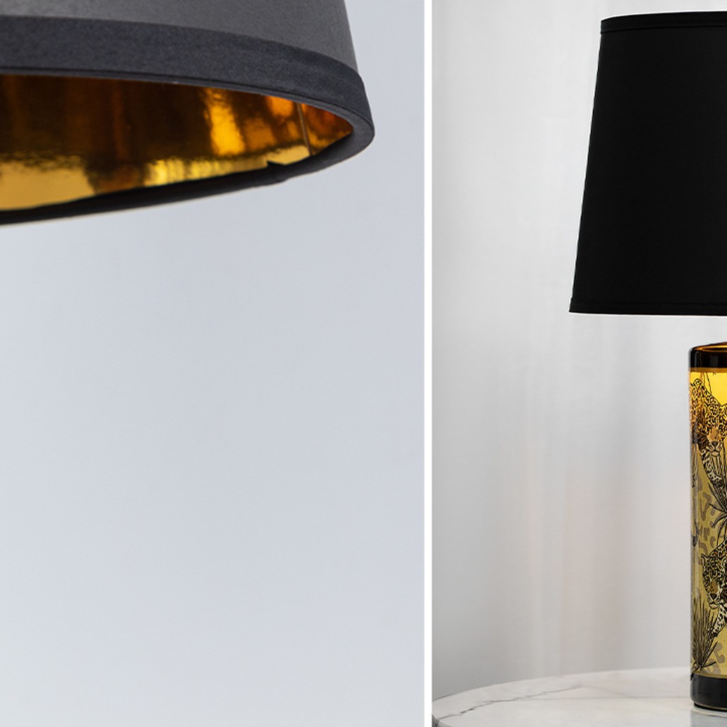 Настольная лампа с абажуром Leopard Lampshade Black