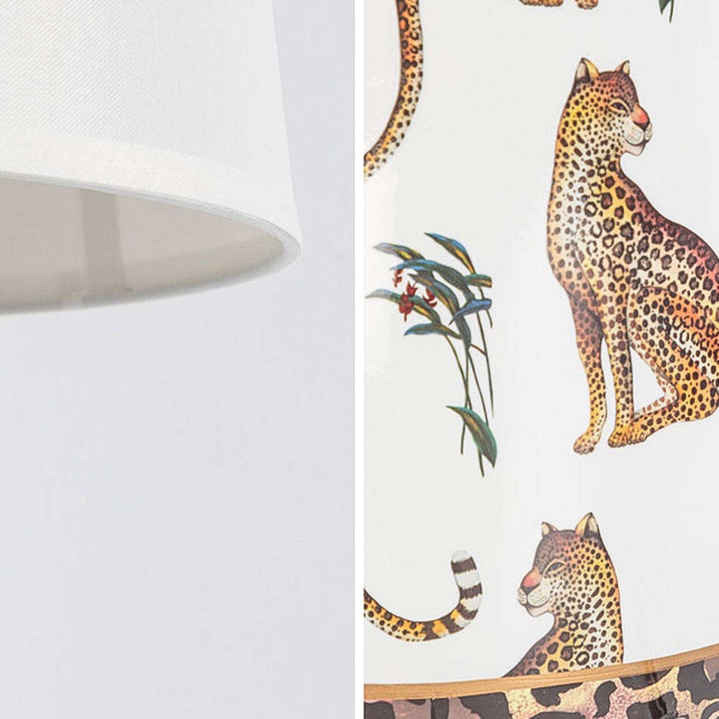 Настольная лампа с абажуром Leopard Lampshade White