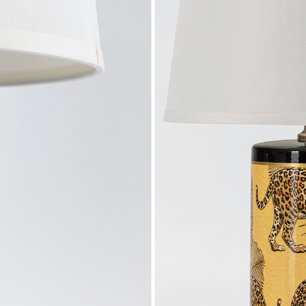 Настольная лампа с абажуром Leopard Lampshade Yellow White