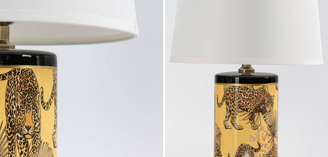 Настольная лампа с абажуром Leopard Lampshade Yellow White
