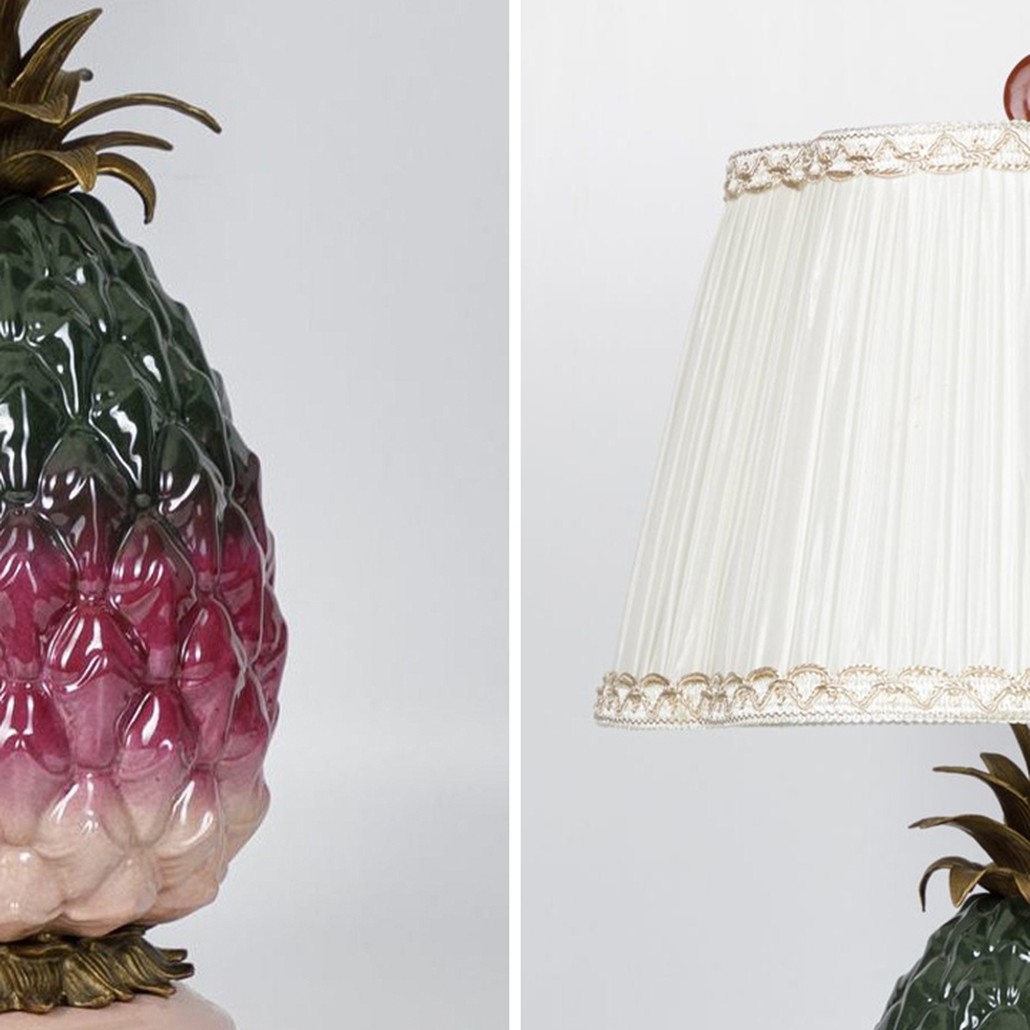 Настольная лампа с абажуром Pineapple Dark Green Purple Table Lamp
