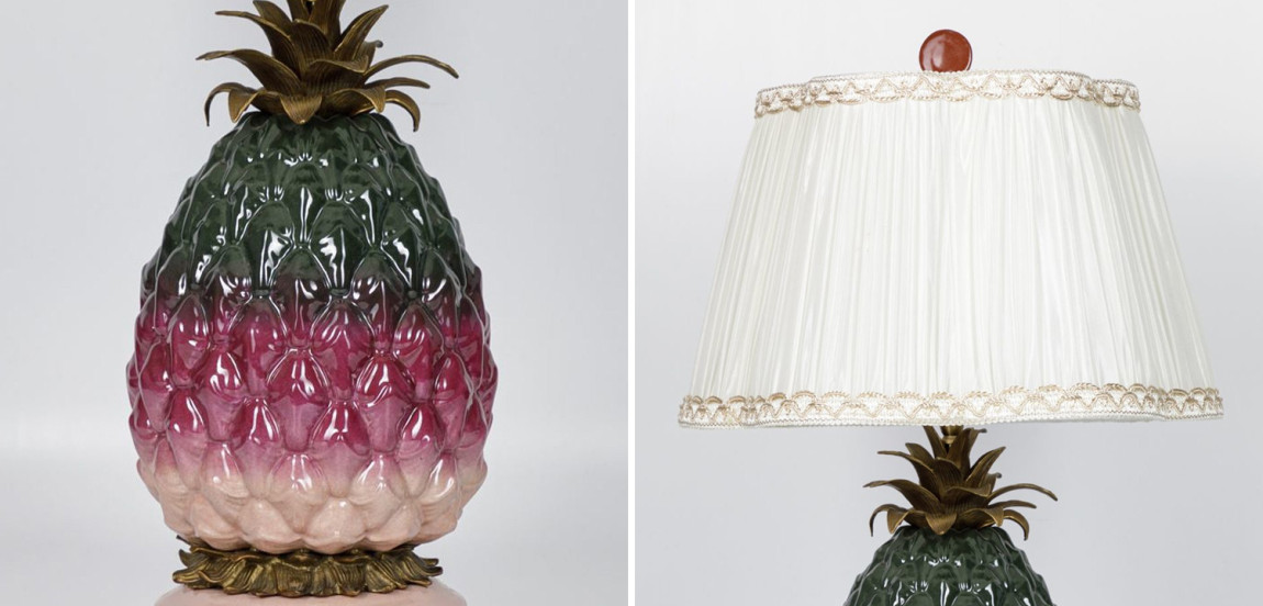 Настольная лампа с абажуром Pineapple Dark Green Purple Table Lamp