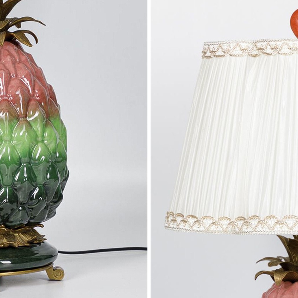 Настольная лампа с абажуром Pineapple Pink Green Table Lamp