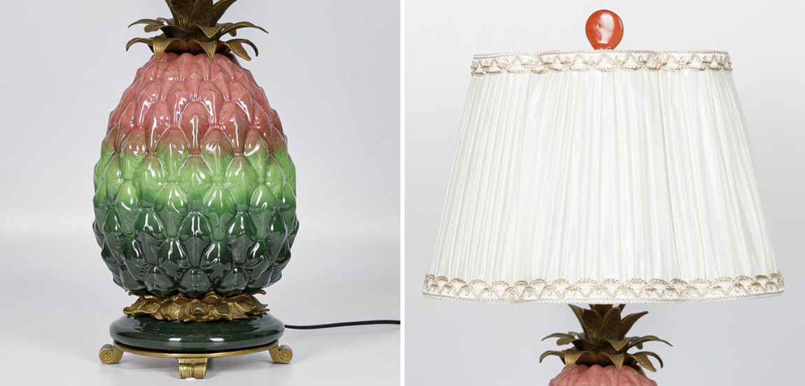 Настольная лампа с абажуром Pineapple Pink Green Table Lamp